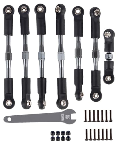 Adjustable Turnbuckles Upgrades Part for 1/10 Slash/Rustler/Stampede/Bandit VXL 4WD, Adjustable Turnbuckles Camber Links Toe Link,7PCS Titanium - color: Titanium/7pcs