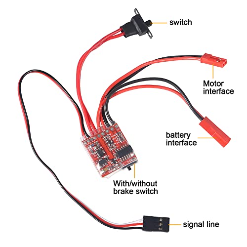1PCS Mini RC 20A Brushed ESC Motor Speed RC ESC 2KHz Forward Reverse Brush Brake RC 2S for Controller Boat RC Car Tank