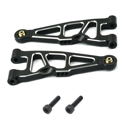 Aluminum Upgrade Parts Set for ARRMA 1/16 Mini Kraton 3S, Front/Rear Upper/Lower Arm, Gearbox Cover, Wing, Steering Link (Black Front/Rear Upper/Lower Arm Set) - color: Black Front/Rear Upper/Lower Arm Set