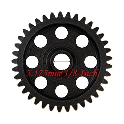 5Pack ShareGoo Steel 48P 3.175mm Pinion Gear Sets 33T 34T 35T 36T 37T fit 3.175mm (1/8-Inch) Shaft Compatible with Arrma HPI Kyosho Losi Axial Traxxas Tamiya Associated 1/10 RC Car Monster Truck Buggy