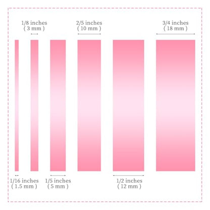 6 Rolls Fine Line Tape 1/16, 1/8, 1/5, 2/5, 1/2, 3/4 Inch x 55 Yard Fineline Masking Tape Painter Adhesive Automotive for DIY Car Auto Paint (Pink, Mixed Sizes) - color: Pink, size: Mixed Sizes