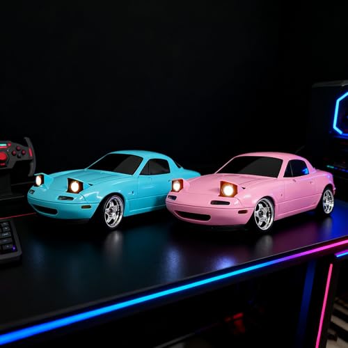 LD1804 1/18 RC Miata Drift Car with 2 Batteries (Blue) | LDRC Drift Car For Adults with ESP Gyro, Pop-up Lights, Blue - color: Miata Blue With 2 Batteries
