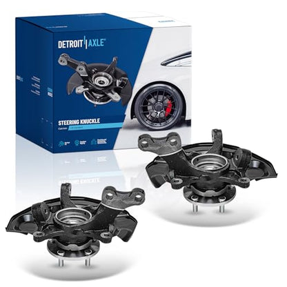 Detroit Axle - FWD Front Knuckle Hub Assemblies for 04-10 Toyota Sienna | 2 Steering Knuckles & Wheel Bearings Hubs Assembly Replacement 2004 2005 2006 2007 2008 2009 2010 - size: KA698424_KA698425/Kit