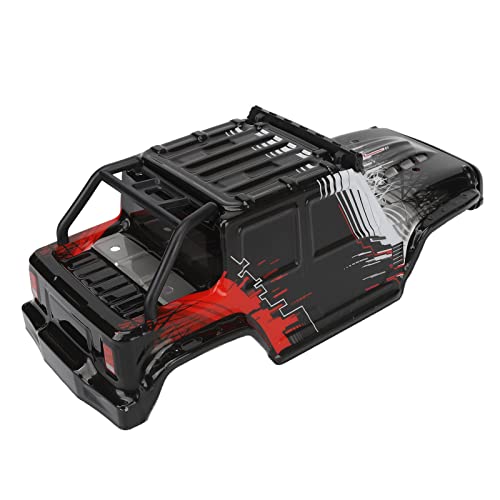 RC Car Body Shell, Long Lasting Durable Remote Control Car Body Cover for 1/16 Scale RC Vehicles Off-Road Racing Hobbyists and Beginners (Red)