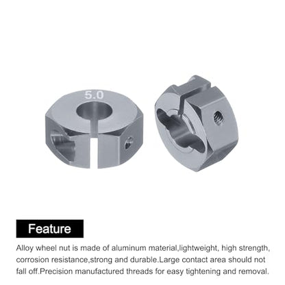 MECCANIXITY Aluminum 12mm Wheel Hex Hubs Drive Adapters Grey 5mm Thickness with Screws and Pins for RC Car Upgrade Replacement Parts 4Pcs - color: Grey, size: 5mm