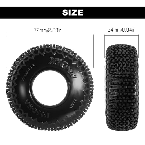 INJORA 1.3" S5 XHX Pin Tires 72 * 24mm for 1/18 1/24 RC Crawler, T1321