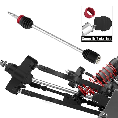 RC Alloy Suspension Arms&Steering Block Knuckle Arm&Shock Tower&Drive Shaft Axles&Push Rod Links&Steering Bellcranks Upgrades Part for 1/10 T-Maxx/E-Maxx,Driveshafts Hops Up,Black - color: Black - (Upgrades)