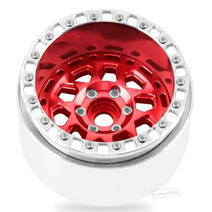 RC Alloy 2.2 Beadlock Wheels for 1/10 SCX10 Capra AMG 6x6 TRX4 Red cat Gen8 Everest Gen7 Pro RC Crawler,Alunium 2.2 Beadlock rc Wheels 2.2 Beadlock Rims,4pcs,Red - color: Red(4pcs)