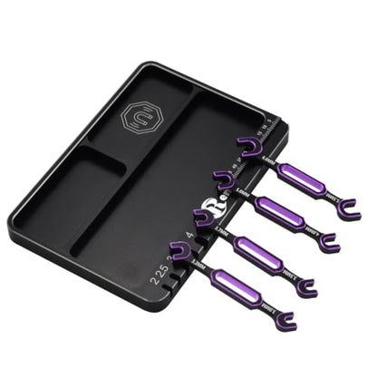 4pcs RC Wrenches 3.0/3.2/3.5/3.7/4.0/5.0/5.5/6.0mm w/ Screw Tray, Purple | RC Turnbuckle Wrenches Nut Ball Joint Remover with Metric Screws Pallet Repair Tool Set for RC Crawler Car Boat Model - color: Purple, W/ Screw Tray