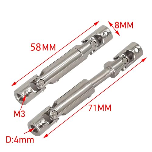 Universal RC Drive Shaft 58mm-71mm Compatible with MN Model MN90 MN91 MN45 MN99 MN96 MN99S 1/12 1/24 RC Crawler Car Upgrade Parts