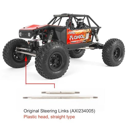 Aluminum Steering Links Kit for Axial Capra 1.9 UTB - 2Pcs Adjustable Servo Link End Rods, Metal Steering Linkage Upgrade for 1/10 RC Crawler Unlimited Trail Buggy (RTR Compatible)
