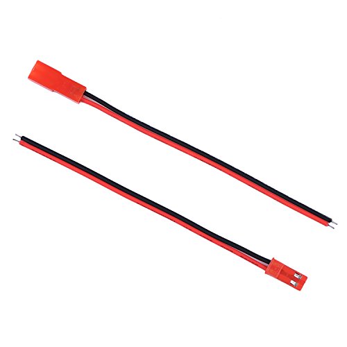 EBOOT 20 AWG JST Connector 2 Pin Male Female Connector Cable Wire, 10 Pairs | LED Strip RC Battery Wiring, 2-Pin Plug, 20AWG Wire, 10 Pairs Male Female JST Connectors