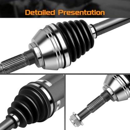 BRTEC Front CV Axle Shaft Assembly Compatible with Chevy Trailblazer 2002-2009, GMC Envoy 2002-2009, Buick Rainier 2004-2007, Isuzu Ascender, Oldsmobile Bravada, Saab 9-7x, 66-1345