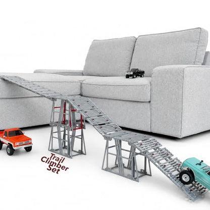 Super Sized RC Bridge Obstacles for 1/30 1/24 1/18 1/12 RC Crawler Trucks, Indoor Rock Crawling Course with Stackable Towers & Ramps (RC Cars Not Included)