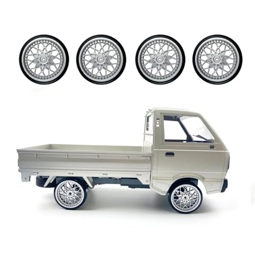 RC Vehicles Parts for WPL D12 D42 4pcs/Set Drift Tires Bald Tyres Wheel Hub Kits RC Truck Modification Parts Children for(Black) - color: Black