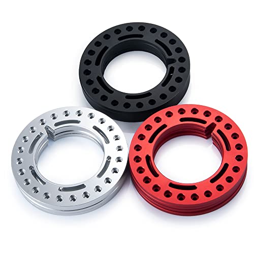 4pcs Aluminum 1.9inch RC Beadlock Wheel Rim Replacement Ring for 1/10 RC Crawler Car 1.9" Wheels/Rims (Black) - color: Black
