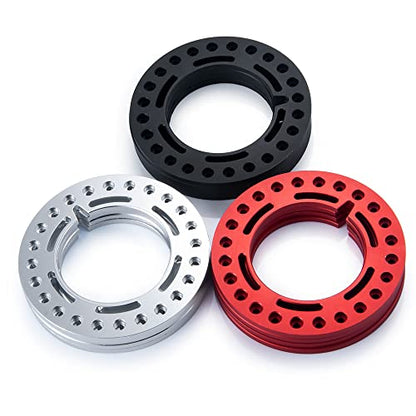 RCLIONS 4pcs Aluminum 2.2inch RC Beadlock Wheel Rim Replacement Ring for 1/10 RC Crawler Car 2.2" Wheels (Silver) - color: Silver
