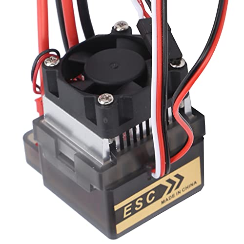 Dioche [320A TwoWay Brushed ESC with Brake and Cooling Fan - High Voltage Version for RC Cars and Boats - Durable Plastic & Aluminum Components Automatic Centering Control