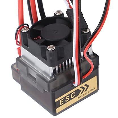 Dioche [320A TwoWay Brushed ESC with Brake and Cooling Fan - High Voltage Version for RC Cars and Boats - Durable Plastic & Aluminum Components Automatic Centering Control