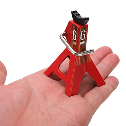 VGEBY RC Jack Stand, Adjustable Height Simulation Decorative Accessory Mini Lifting Jack for SCX10 D90 1/10 RC Car (Red)