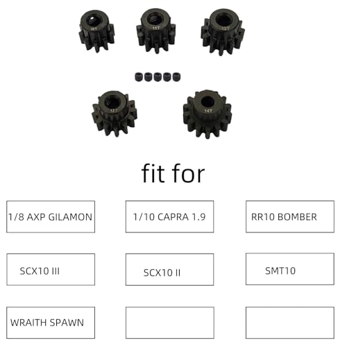 32P 3mm Motor Pinion Gear Set 10T 11T 12T 13T 14T for 1/10 Axial Capra 1.9 Scx10ii iii Yeti Rbx10 Ryft Wraith Bomber Rr10 Smt10 Spawn Axp8 Gilamon Upgrades Parts