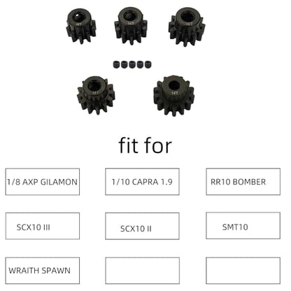 32P 3mm Motor Pinion Gear Set 10T 11T 12T 13T 14T for 1/10 Axial Capra 1.9 Scx10ii iii Yeti Rbx10 Ryft Wraith Bomber Rr10 Smt10 Spawn Axp8 Gilamon Upgrades Parts
