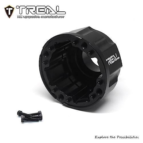 TREAL Aluminum 7075 Front & Rear Diff Housing Case CNC Machined Upgrades Compatible with XRT & XMAXX (Black) - color: Black