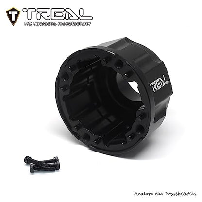 TREAL Aluminum 7075 Front & Rear Diff Housing Case CNC Machined Upgrades Compatible with XRT & XMAXX (Black) - color: Black