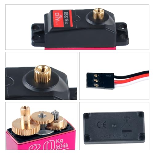 4 Pack DS3218 20KG Metal Gear Digital Servo with 25T Servo Arm Waterproof 270° DS Servo for 1/8 1/10 1/12 Scale RC Models, Car, Crawler, Boat, Robot