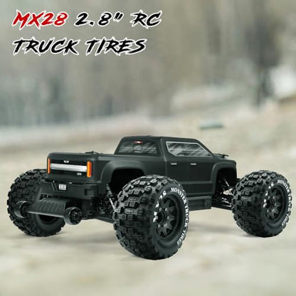 GLOBACT MX28 2.8" Tires 1/10 Scale RC Truck Tires and Wheels with 12mm 14mm Replaceable Hex for ARRMA Big Rock Granite VORTEKS 3S TRAXXAS Stampede Rustler (4PCS)