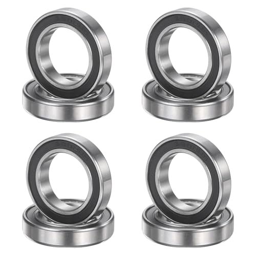 uxcell 8Pcs 6802 2RS 15mmx24mmx5mm Deep Groove Ball Bearings, Double Rubber Shielded Bearing Steel ABEC5 High Performance for Industrial Machinery Precision Transmission, Black - size: 6802 2RS 15mmx24mmx5mm