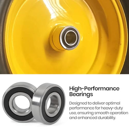 (4-Pack) 1/2" Bearings Carbon Steel - ID 1/2" x OD 1-3/8" Applicable Lawn Mower, Wheelbarrows, Carts and Hand Trucks Wheel Bearings Replacement - size: 1/2" Hole