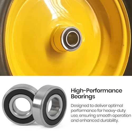 (4-Pack) 5/8" Bearings Carbon Steel - ID 5/8" x OD 1-3/8" Applicable Lawn Mower, Wheelbarrows, Carts and Hand Trucks Wheel Bearings Replacement - size: 5/8" Hole