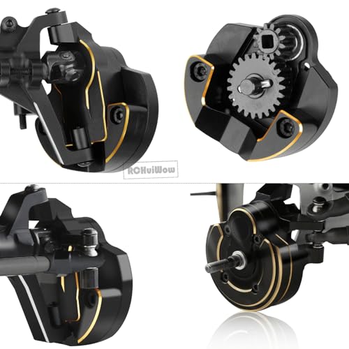 RC Upgrades Part for 1/10 SCX10 III,Aluminium Alloy Portal Axles w/Diff Cover,Brass Steering Knuckles Outer Inner Portal Covers & Diff Covers,Front Rear Complete Axle Set for SCX10 III