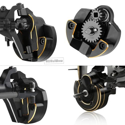 RC Upgrades Part for 1/10 SCX10 III,Aluminium Alloy Portal Axles w/Diff Cover,Brass Steering Knuckles Outer Inner Portal Covers & Diff Covers,Front Rear Complete Axle Set for SCX10 III