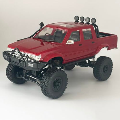 HLSFWDRIVE RC Rock Crawler 4x4 WPL C64-1 Remote Control Truck Off Road | 1/16 Scale RC Crawler RTR All Terrain 260 Motor 2.4GHz Full Proportional Upgraded Chassis Hobby Car for Adult