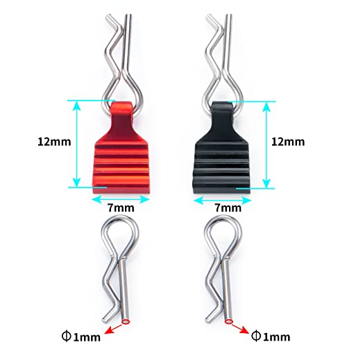 1 Set Body Clips Pins with Pull Tabs for 1/24 Axial Scx24 AXI90081 Deadbolt C10 AXI00002 B-17 AXI00005 AXI00005 Upgrade (Black) - color: Black