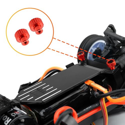 Aluminum Alloy RC Receiver Mount Plate Upgrade Parts, Black | For Losi 1/24 Micro-B, RC Car Buggy - color: Black