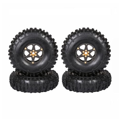 RhinoRC MOZA 2.2inch Competition Tires Super Sticky with Narrow Carbon Fiber Aluminum 2.2 inch Wheel Rim N2401 for Pro and Sporty Class 1/10 RC Crawler Car (2.2inch 4pcs) - color: 2.2inch 4pcs