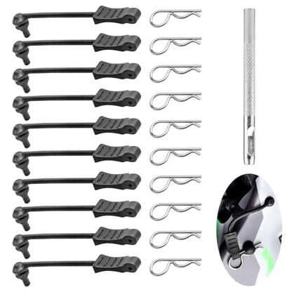 10PCS AllinRC 1/8 1/10 RC Body Clips w/Pull Tabs & 4mm Body Reamer for Traxxas Slash Arrma Kraton Notorious Redcat Losi HSP HPI Kyosho RC Car Truck Buggy RC Clips Upgrades (1.4mm Rod Silver) - size: 1.4mm Rod Silver