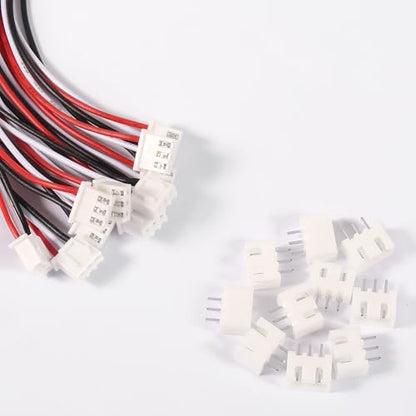 Alinan 20pcs JST-XH2.54mm 3 Pin Connector Kit, Included 10pcs Mini 3 Pin 24AWG Female Connector Plug with 150mm Cable Wire and 10pcs Micro 3Pin Male Connector Plug - color: 3Pin 24AWG 150mm Cable