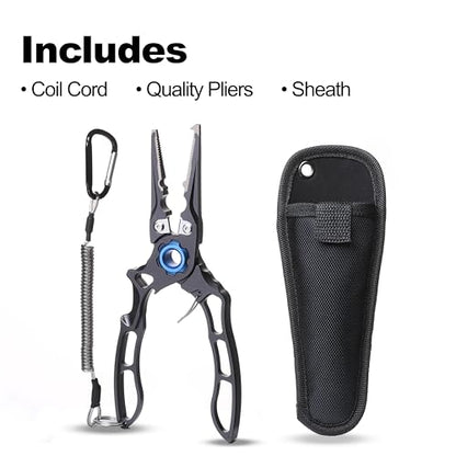 7.5” Fishing Pliers, Fishing Tool For Anglers, CNC Machined, Silver