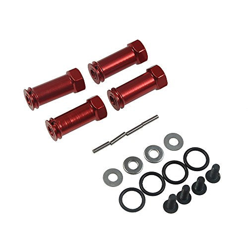 4Pcs/Set Aluminum 12mm Wheel Hex Hub Adapters 25mm/30mm Extension Hex Drive Adapter Combiner Compatible with 1/10 RC Crawler Axial SCX10 Wraith Upgrades (Red - 30mm Offset Extension) - color: Red - 30mm Offset Extension