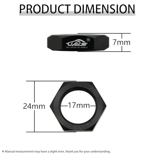 24MM Aluminium Wheel Nut Set (Black) | for 1/5 Scale Hpi ROVAN Km Baja 5b RC Car Parts - color: Black