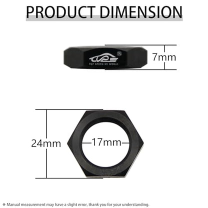 24MM Aluminium Wheel Nut Set (Black) | for 1/5 Scale Hpi ROVAN Km Baja 5b RC Car Parts - color: Black