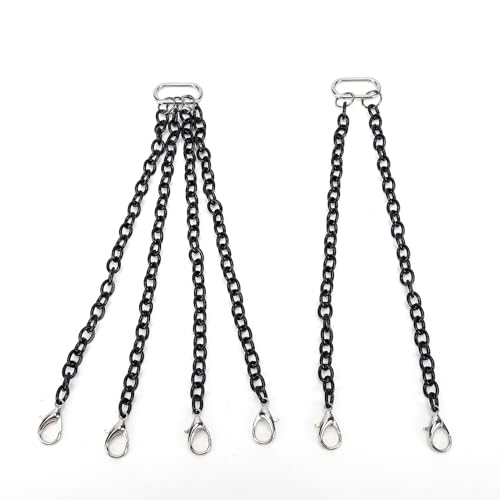 Asixxsix 2pcs Metal Trailer Chain with Tow Hook and Lobster Claw Hooks for RC Crane Model 1/50 DIY Decoration Accessories, for Crawler Climbing Car Upgrade Parts (12CM) - size: 12CM