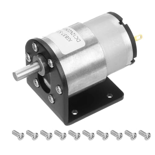 DMiotech Micro DC 12V 20RPM Geared Motor with Bracket Gear Reduction Motors 37mm Diameter Gearbox Micro Speed Reduction for RC Car, Robot Model, DIY Toys - style: 20RPM