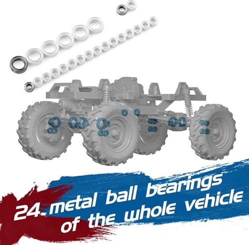 FMS FCX24S Power Wagon S 1/24 RC Crawler, Brushed 4x4 RTR Rock Crawler with Portal axle, 2-Speed Transmission, PC Hard Body – RC Car for Adults and Gift - color: Red