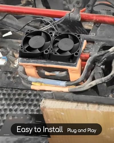 VXL-3s ESC Cooling Fan and Motor Cooling Fan Dual Fan Set | Compatible with Traxxas Slash 4x4 Stampede 4x4 Rustler 4x4 Hoss 4×4 Velineon VXL 3s Heat Sink, Black - color: Black ESC Cooling Fan and Motor Cooling Fan