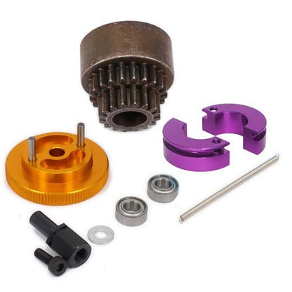 Replacement Part For Clutch Flywheel Set (16T-21T Gear, Shoes Clutch Plate Spring, 2pin Flywheel) For RC Nitro Car - (Color: Yellow) - color: Yellow